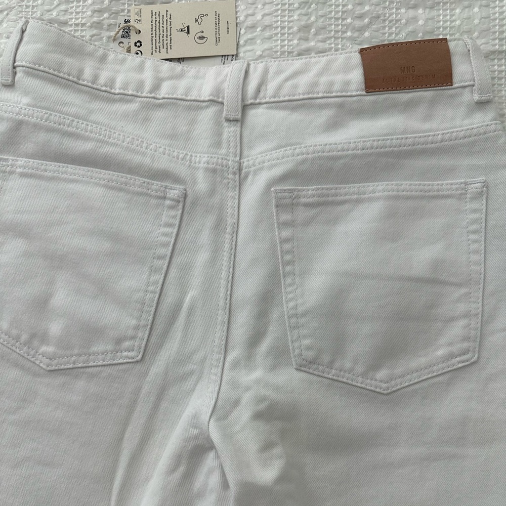 MANGO white soft denim